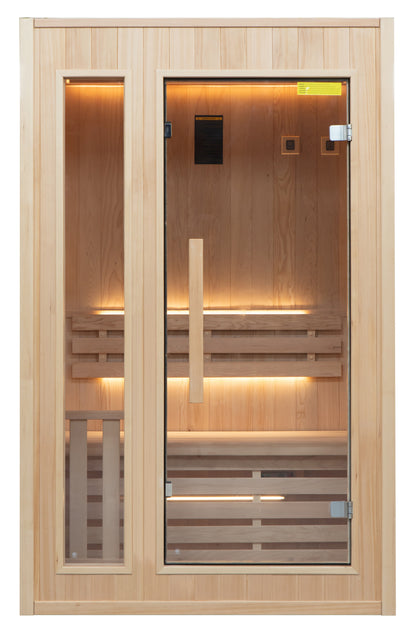 France Sauna Zen Traditionell Bastu 2 Personer – Komplett Paket med Harvia Aggregat