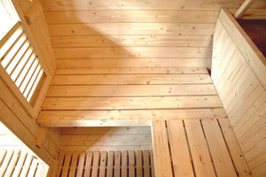 Sauna Gaïa Luna – Stor Utomhusbastu i Massiv Gran (6 personer)