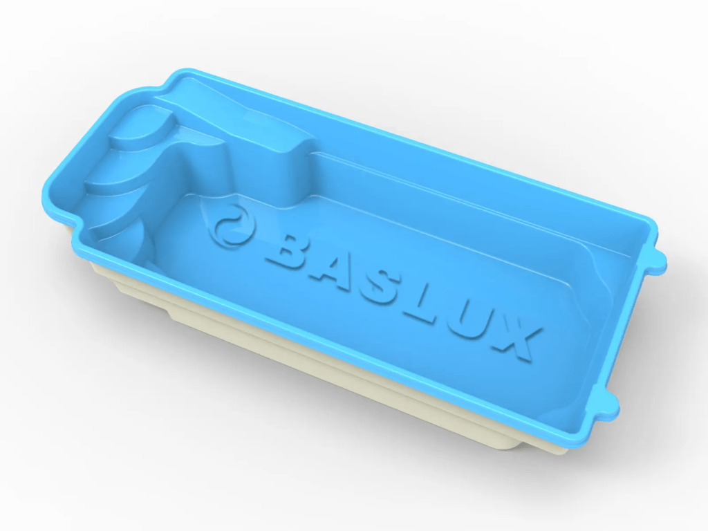 Glasfiberpool KEFALINA 9,50m x 3,70m x 1,55m