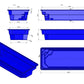 Glasfiberpool SKIATOS XL 8,00m x 3,22m x 1,50m
