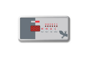 Display Gecko TSC-18 med etikett