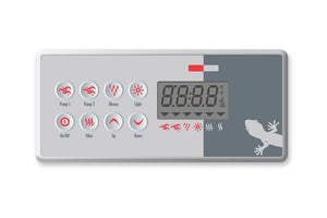Display Gecko TSC-8 med etikett